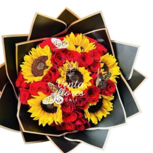 Buquet de Girasoles y Rosas Rojas 6