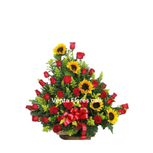 Arreglos con rosas y girasoles 4