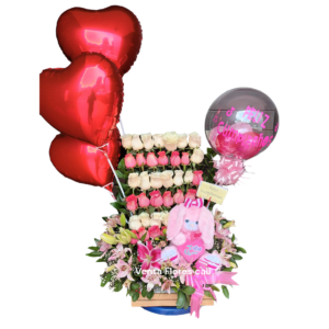 Arreglos con rosas y peluches 5