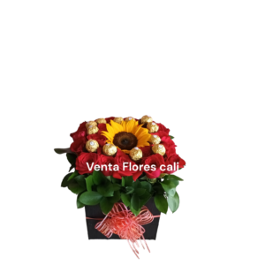 Caja con flores y ferrero 51