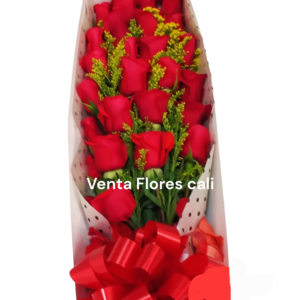 Caja con rosas rojas 25