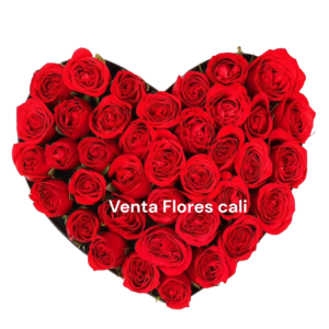 Caja en forma de corazón en rosas 47