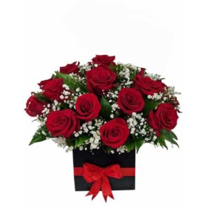 Arreglo redondo con rosas rojas 82