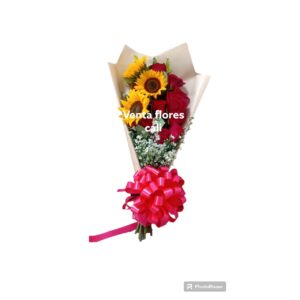 Buquet con girasoles y rosas 81